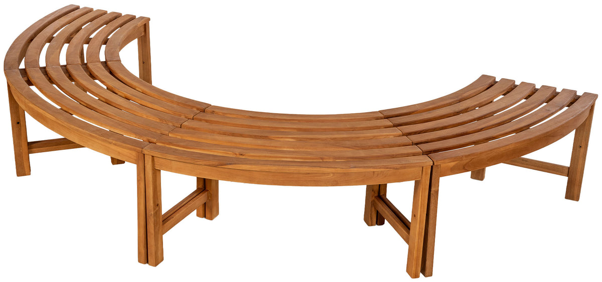 Baumbank Male 250 cm halbrund OHNE Rückenlehne – Ansicht 6