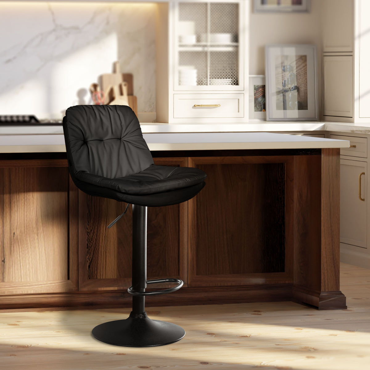 Barhocker Laurel Kunstleder schwarz – Ansicht 3
