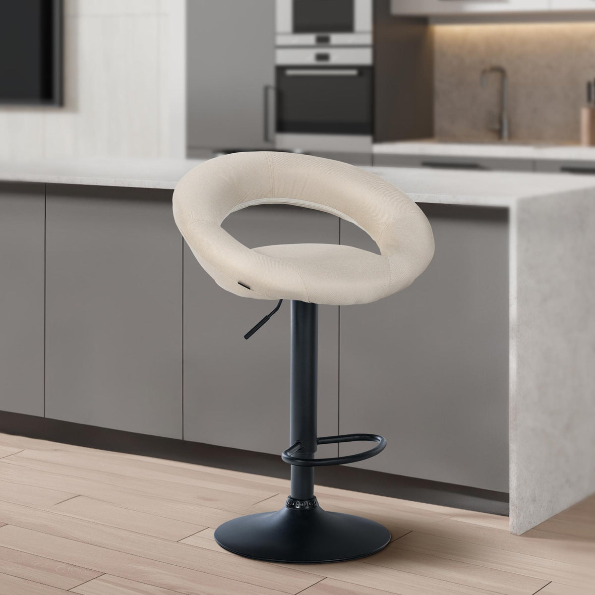 Barhocker Olinda Stoff schwarz – Ansicht 3