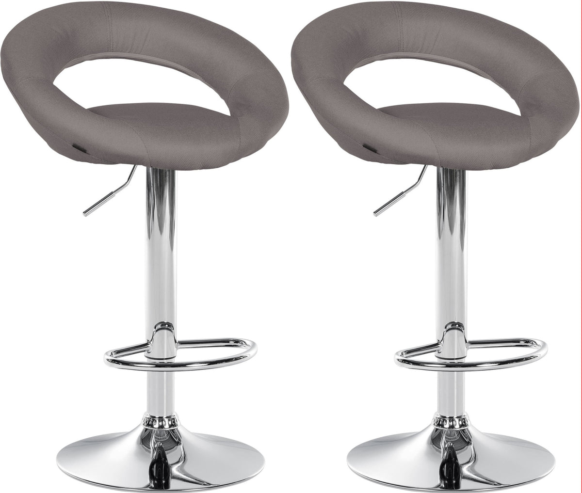 2er Set Barhocker Olinda Stoff Chrom