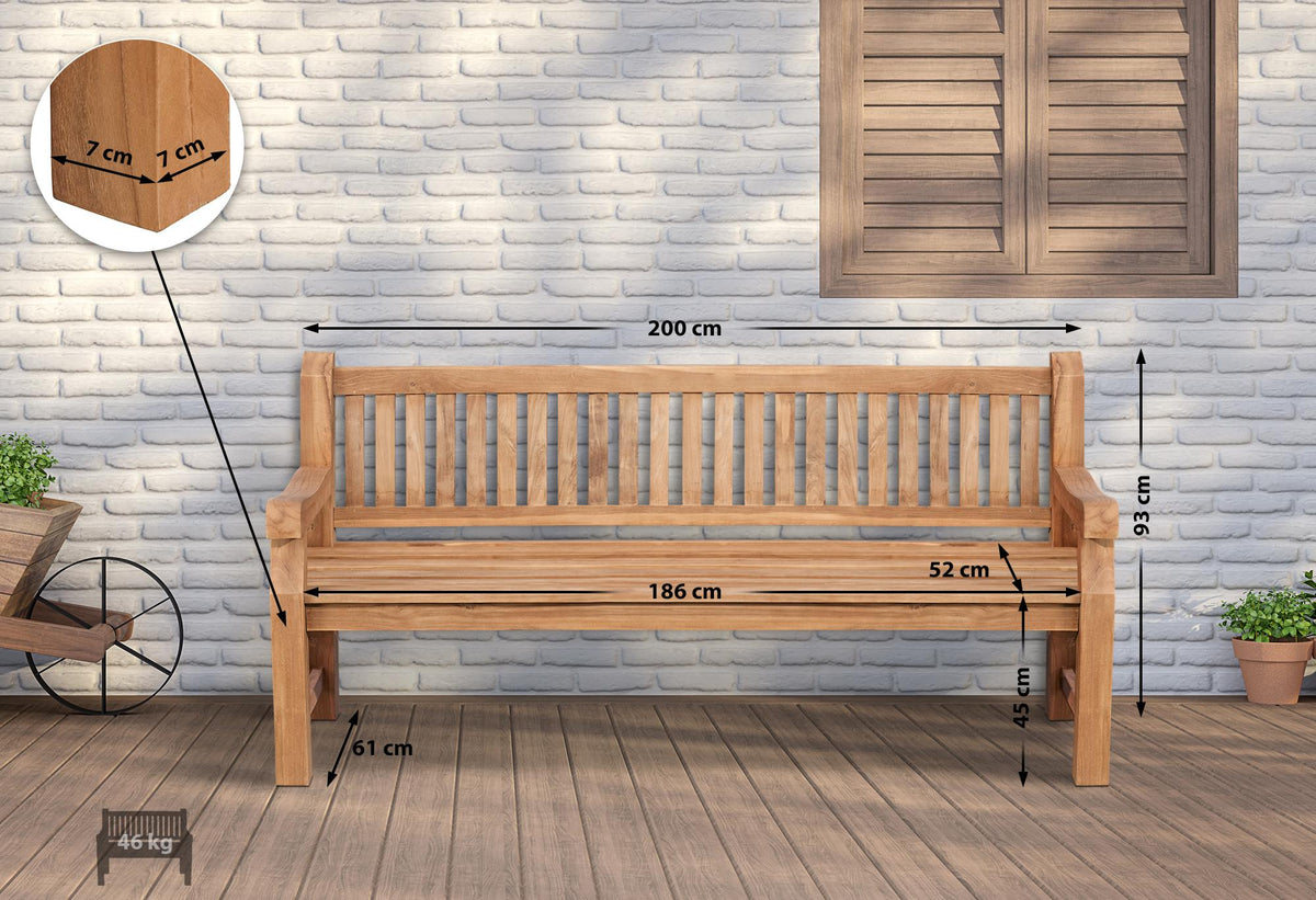 Teakbank Jackson V2 200 cm – Ansicht 2