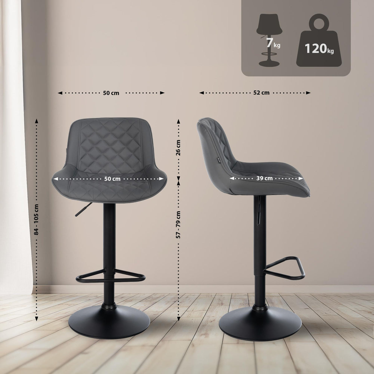 Barhocker Kasson Kunstleder – Ansicht 2
