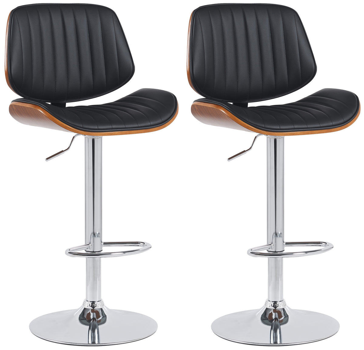 2er Set Barhocker Clawson Kunstleder chrom – Ansicht 8