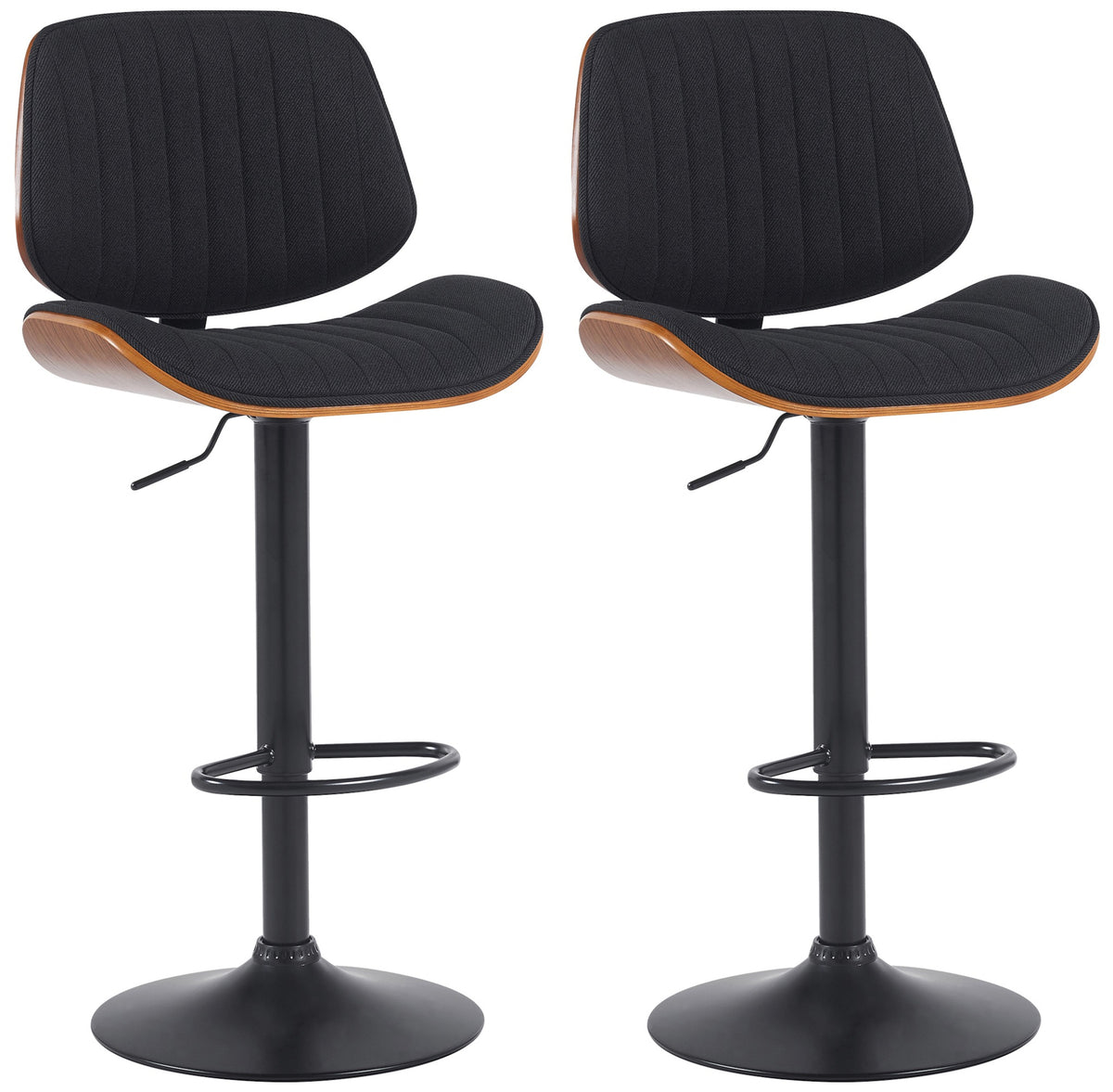 2er Set Barhocker Clawson Stoff schwarz