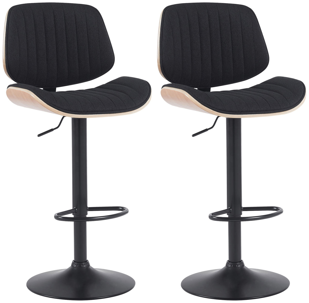 2er Set Barhocker Clawson Stoff schwarz – Ansicht 15