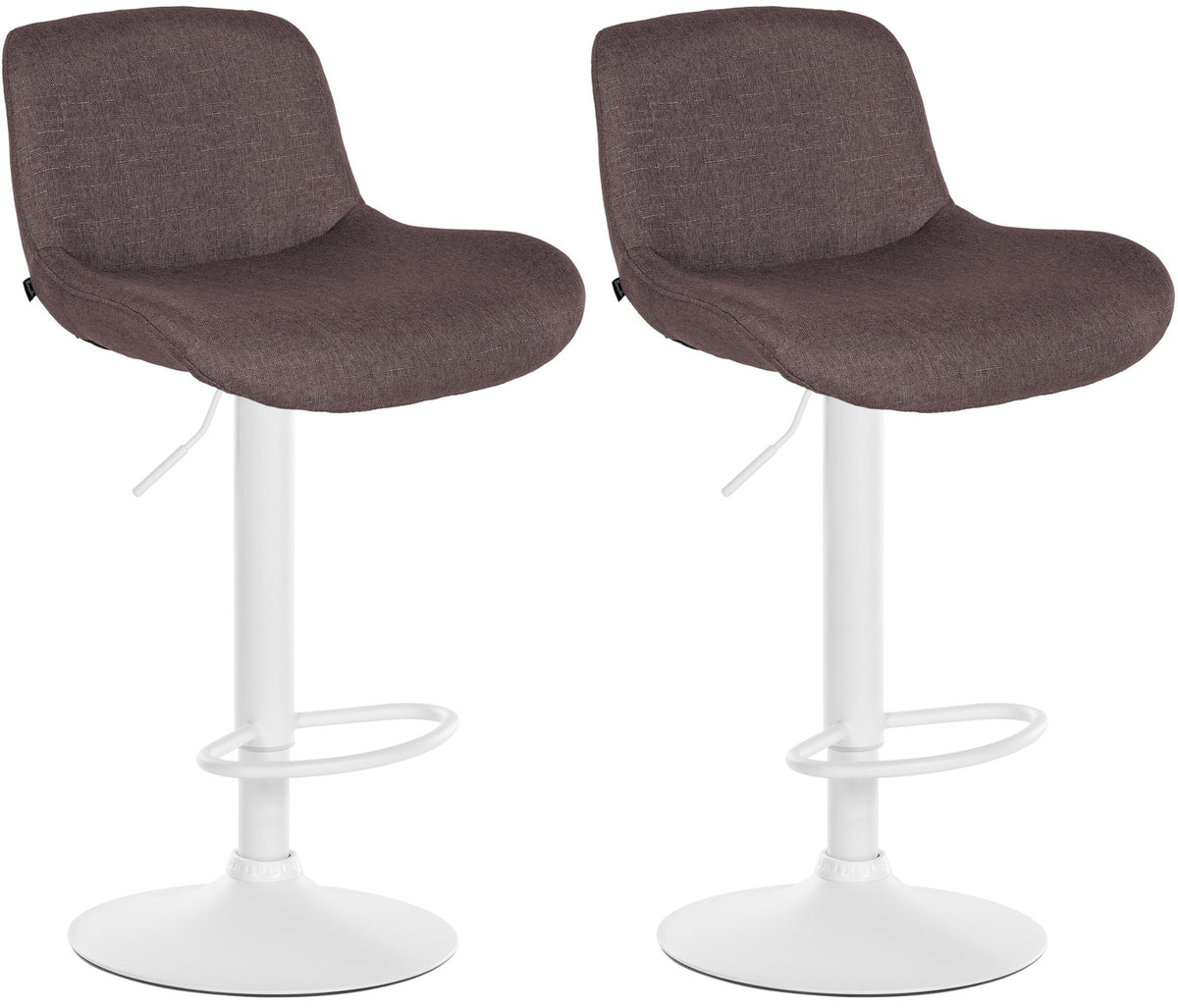 2er Set Barhocker Solon Weiß Stoff – Ansicht 8