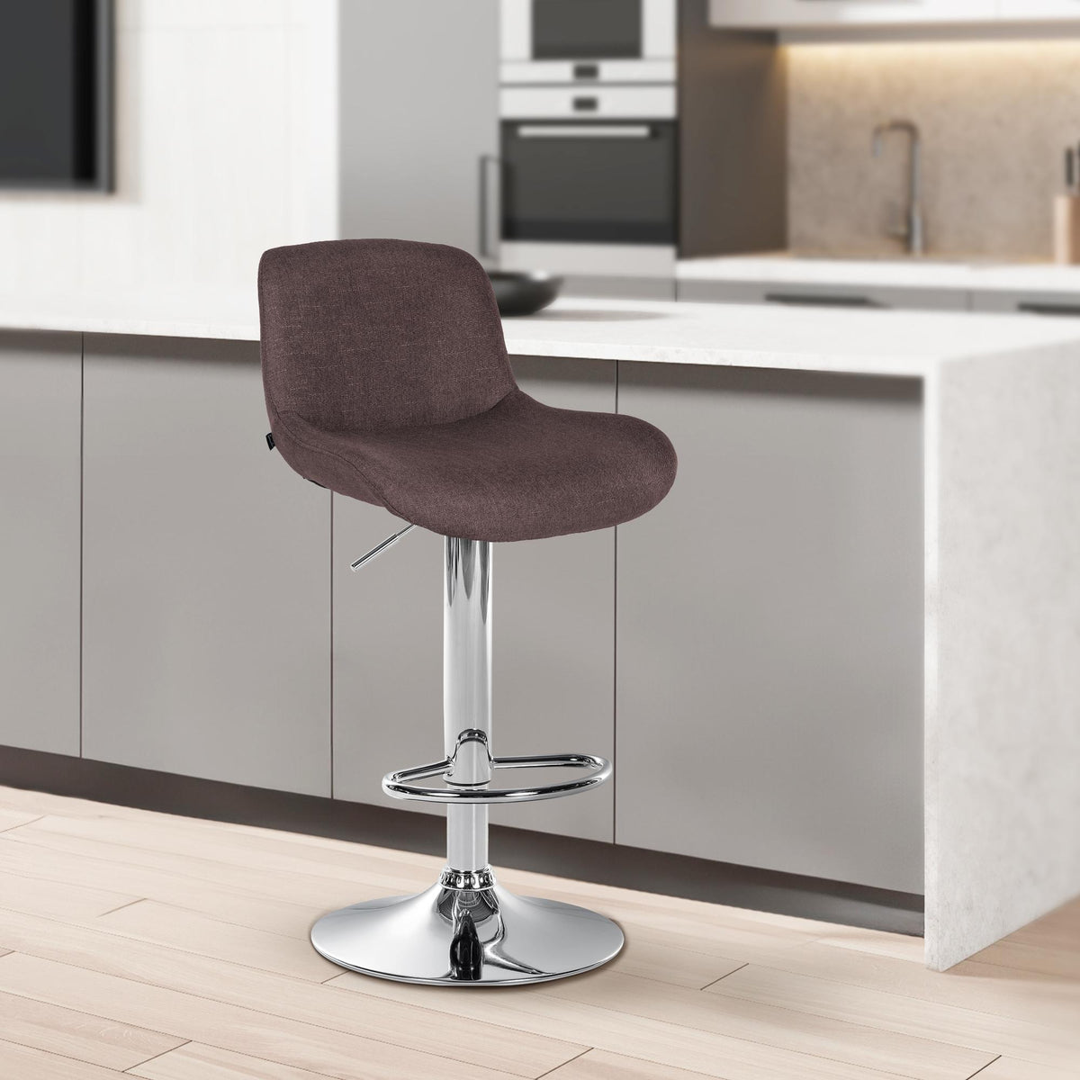2er Set Barhocker Solon Chrom Stoff – Ansicht 10
