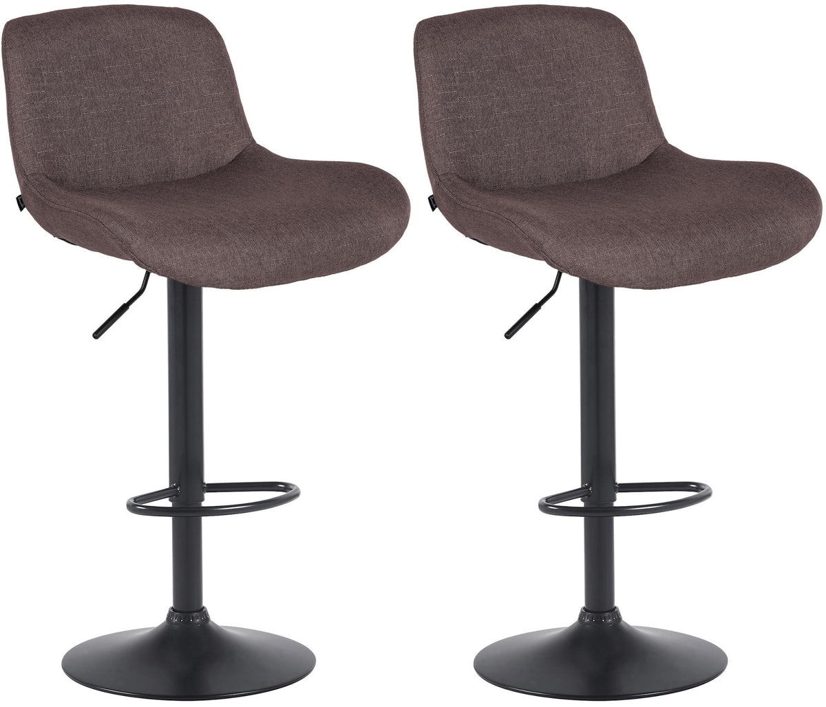 2er Set Barhocker Solon Schwarz Stoff