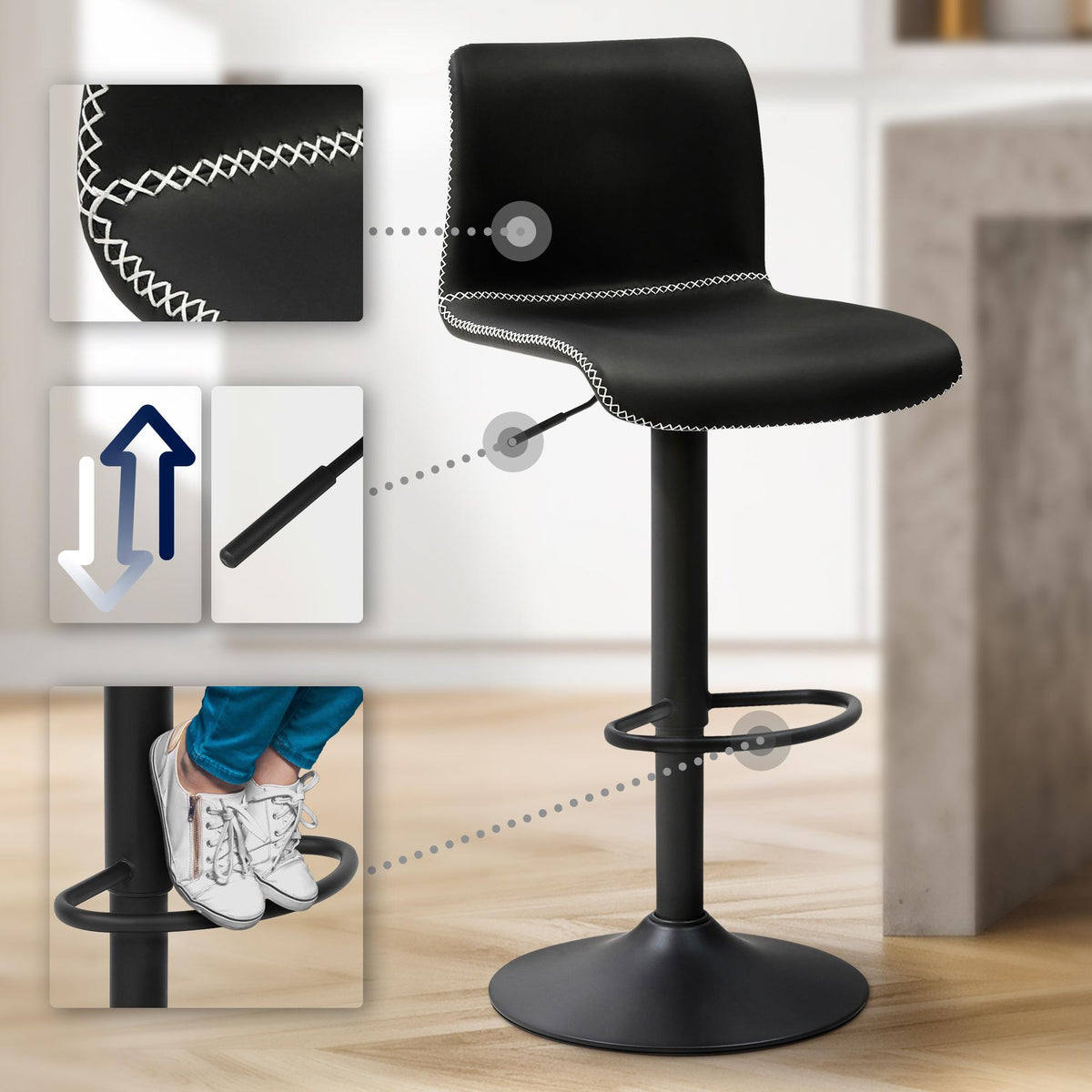 Barhocker Henchy Kunstleder – Ansicht 4