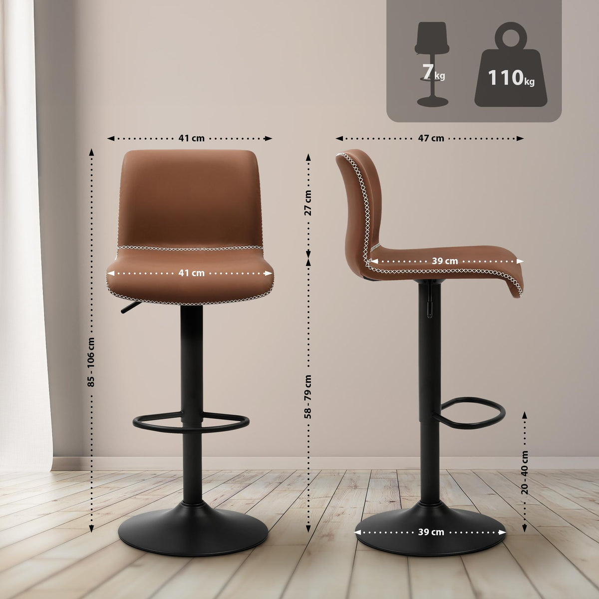 Barhocker Henchy Kunstleder – Ansicht 9