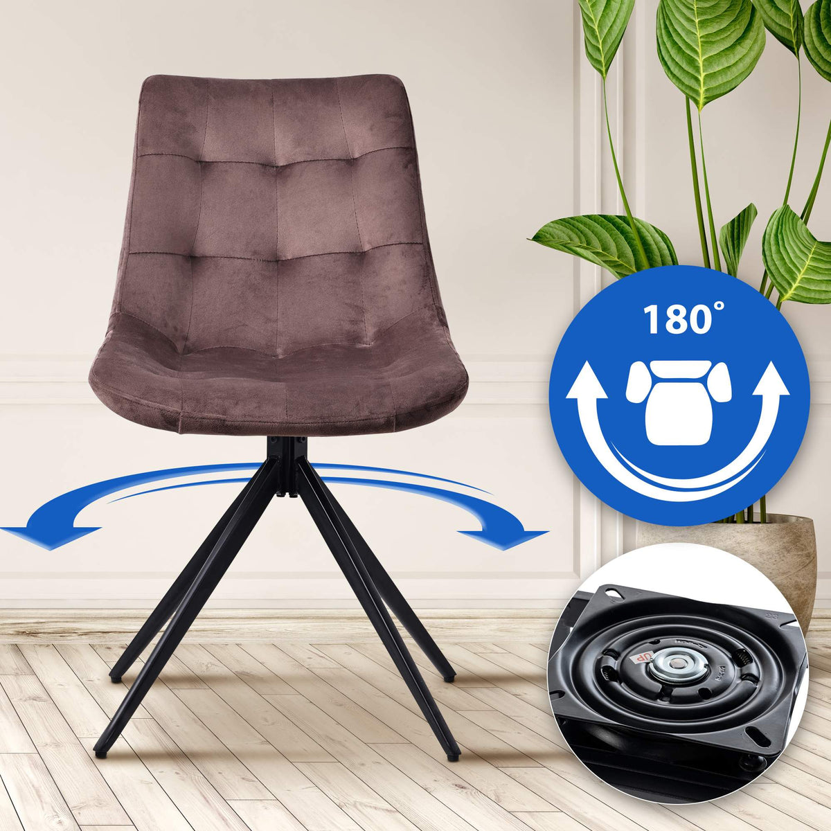 2er Set Esszimmerstuhl Merna Samt – Ansicht 18