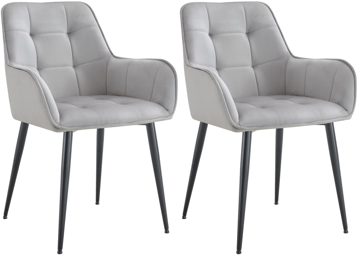 2er Set Esszimmerstuhl Ferndale Samt – Ansicht 8