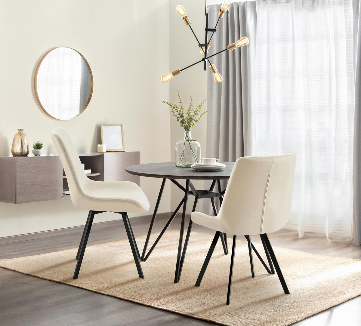 2er Set Esszimmerstuhl Lewes Samt – Ansicht 17