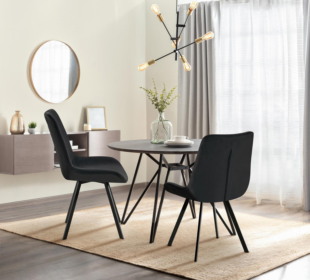 2er Set Esszimmerstuhl Lewes Samt – Ansicht 10