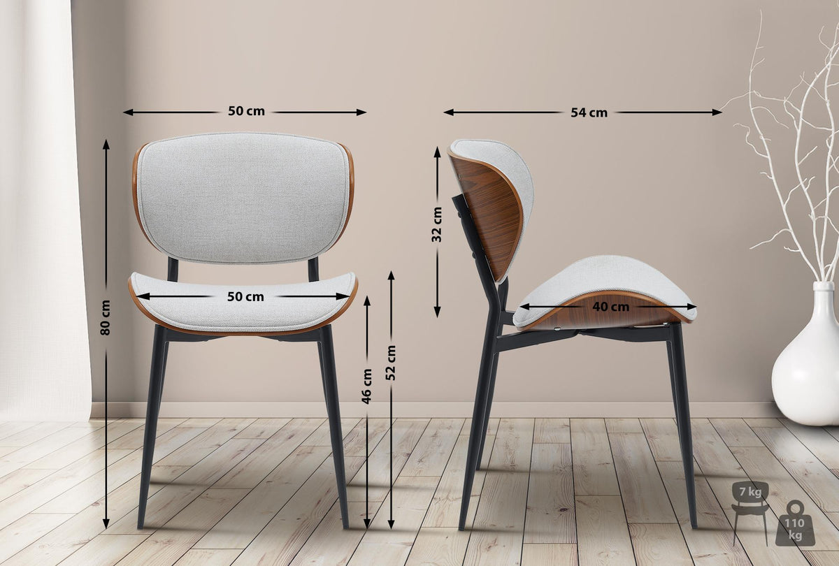 2er Set Esszimmerstuhl Enid Stoff – Ansicht 9