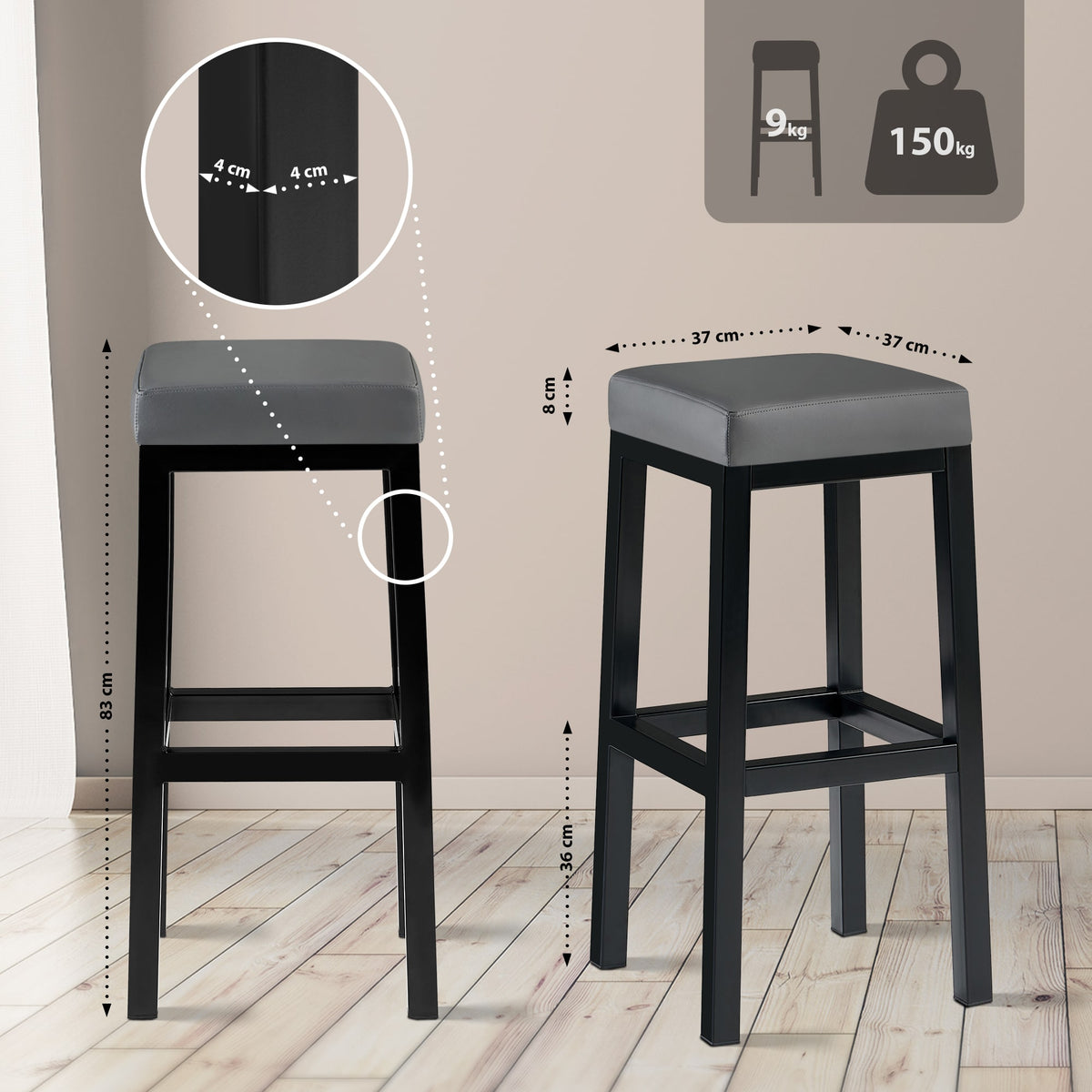 Barhocker Taylor B85 Kunstleder – Ansicht 16