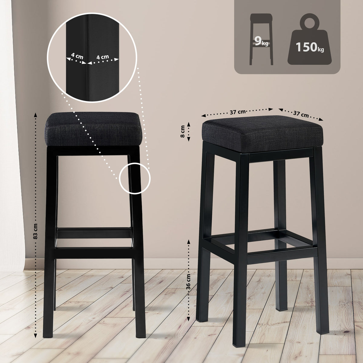 Barhocker Taylor B85 Stoff – Ansicht 9