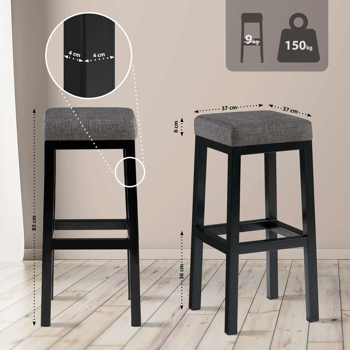 Barhocker Taylor B85 Stoff – Ansicht 16