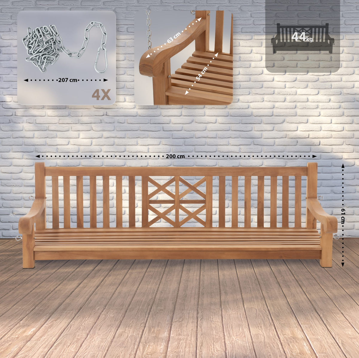 Schaukelbank Farm 200 cm – Ansicht 2