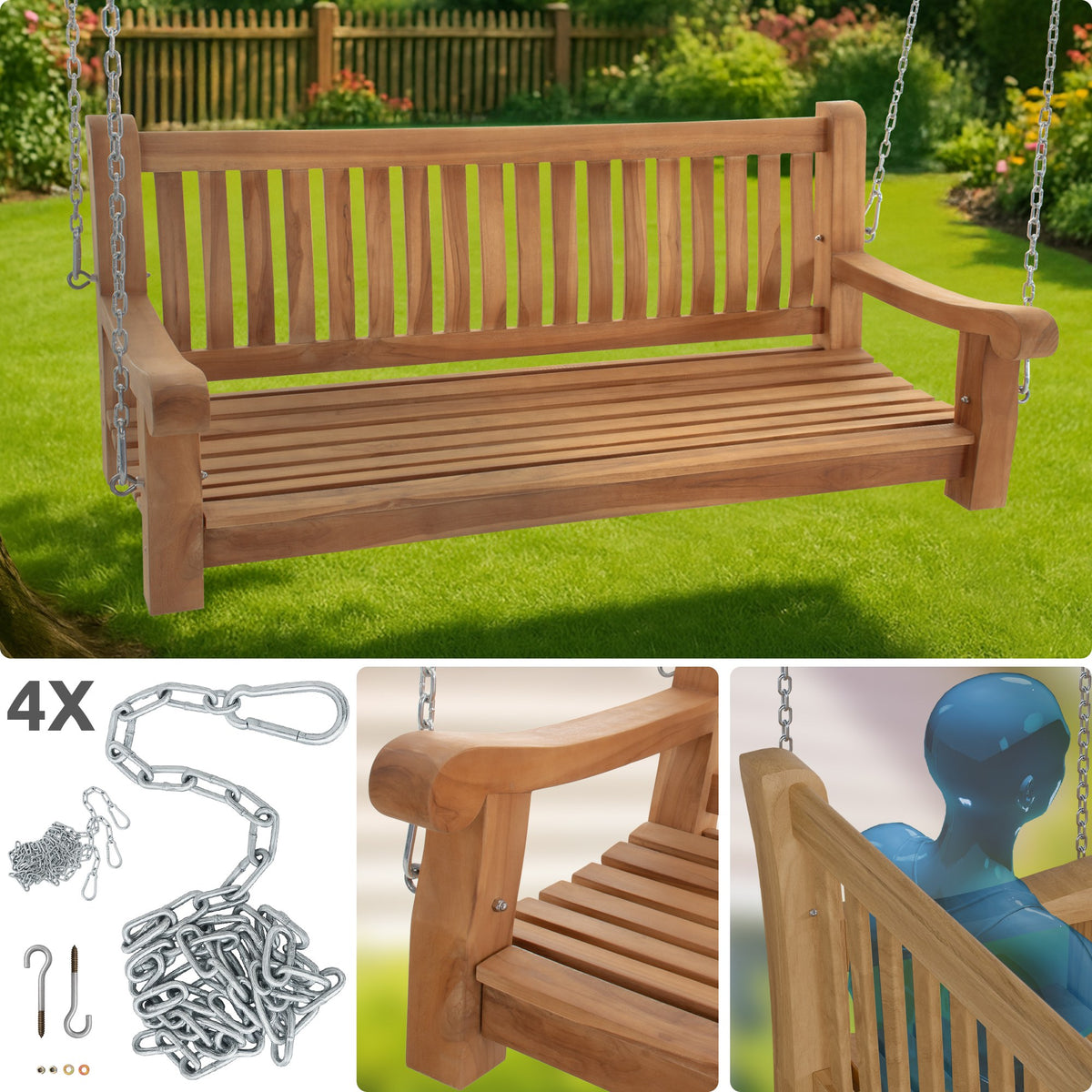 Schaukelbank Joyce 150 cm – Ansicht 4