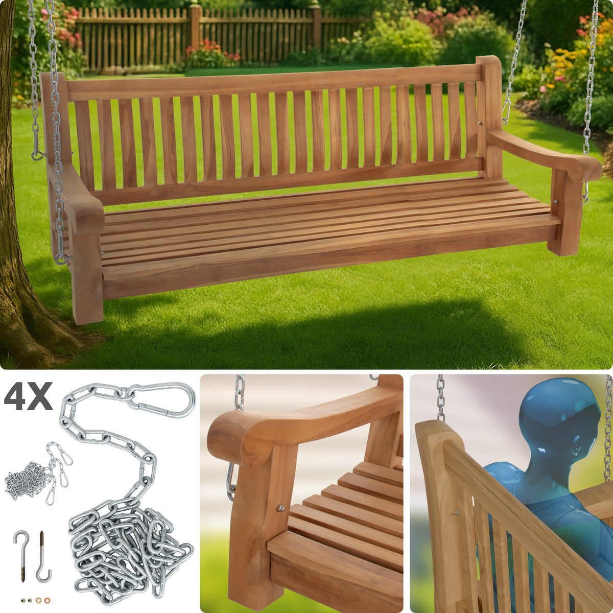 Schaukelbank Joyce 180 cm – Ansicht 4