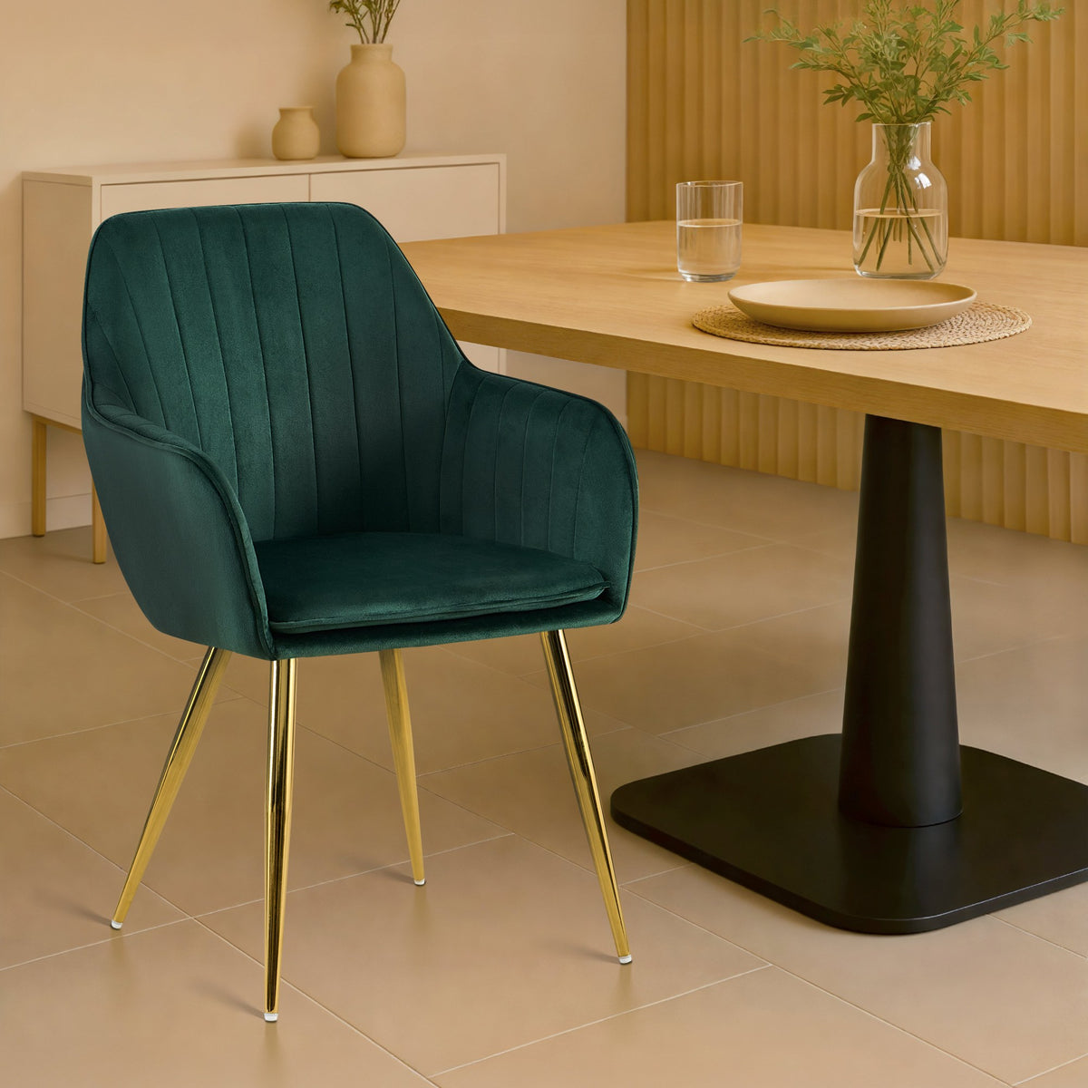 Esszimmerstuhl Cheryl Samt gold – Ansicht 10