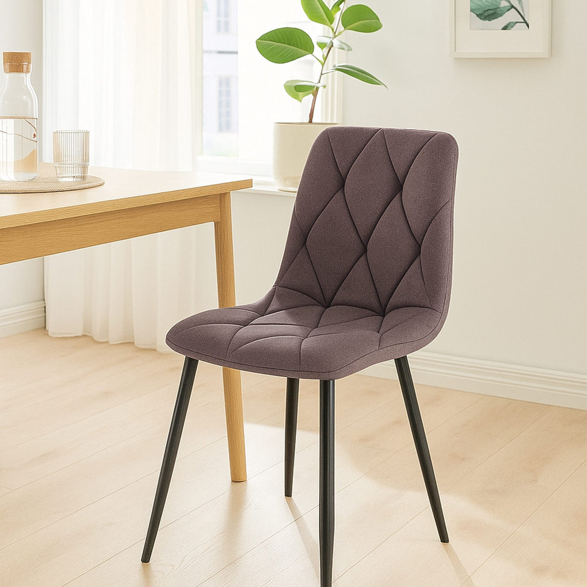 2er Set Esszimmerstuhl Clairton Stoff – Ansicht 3