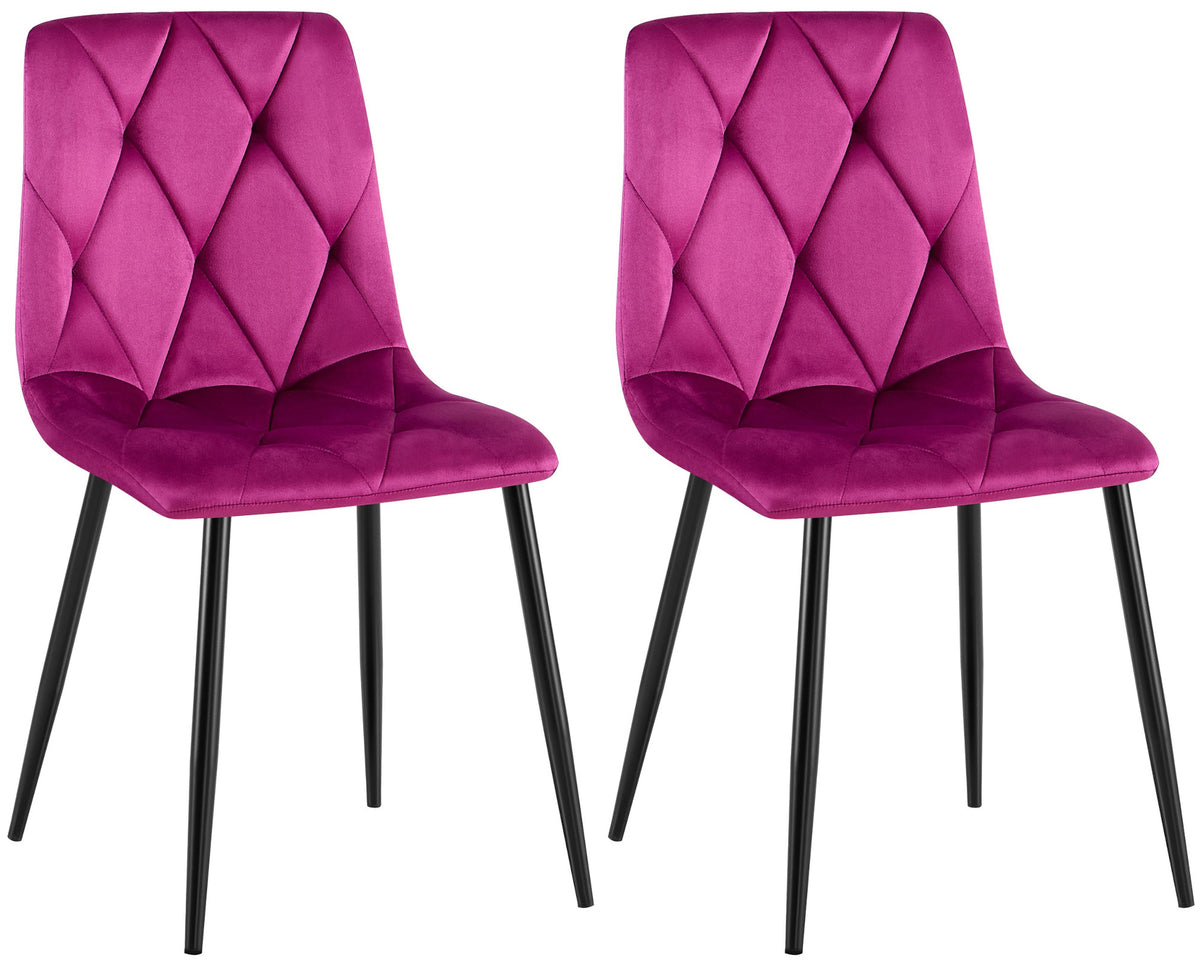 2er Set Esszimmerstuhl Clairton Samt – Ansicht 8