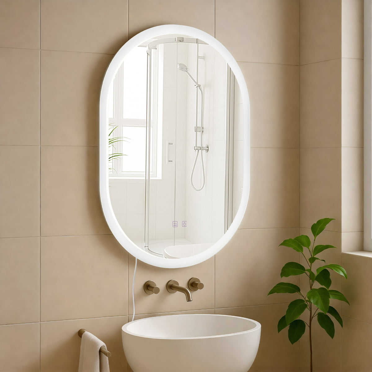 Badspiegel Karishma 70x50 ohne Bluetooth – Ansicht 3