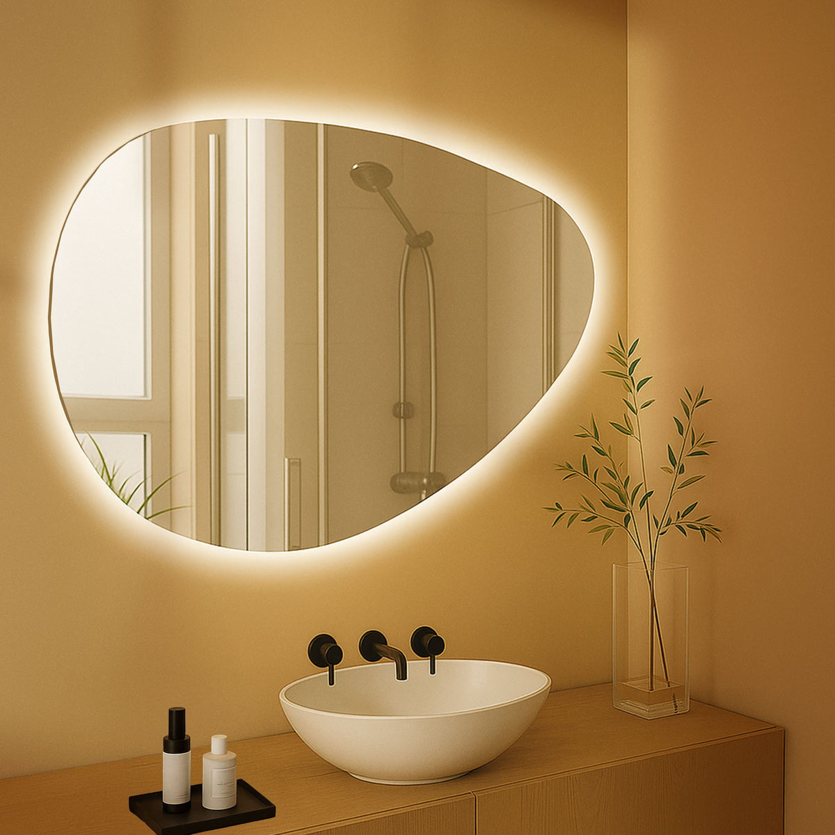 Badspiegel Almafie 65x75 mit Bluetooth – Ansicht 3