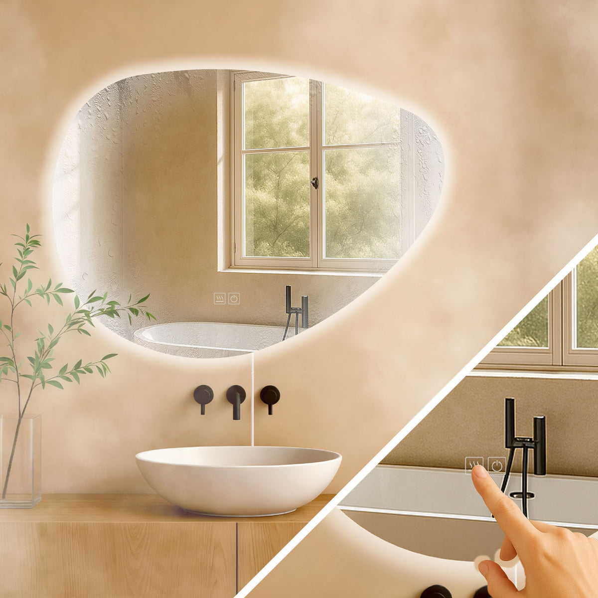 Badspiegel Almafie 65x75 ohne Bluetooth – Ansicht 4