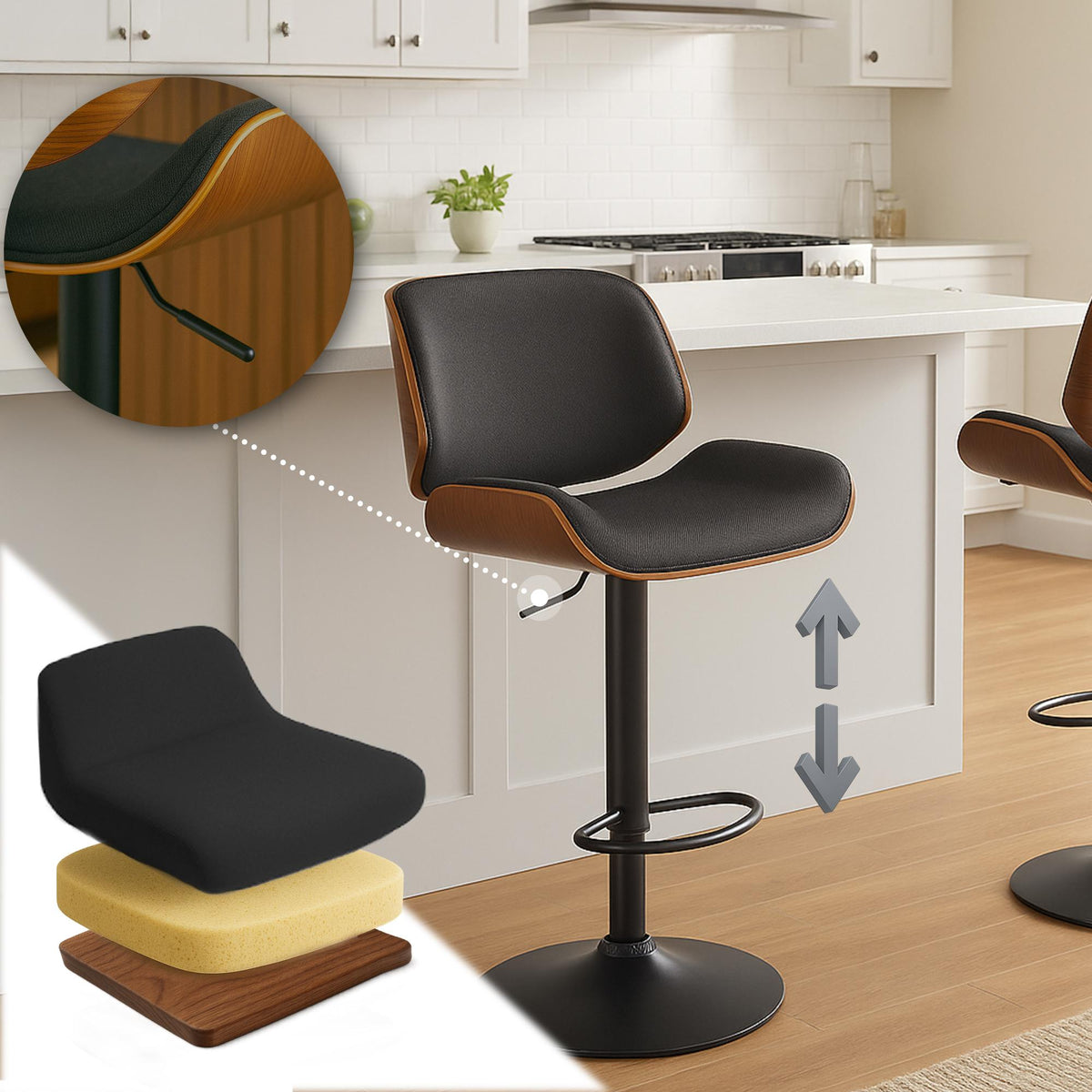 Barhocker Beverley B Stoff – Ansicht 4