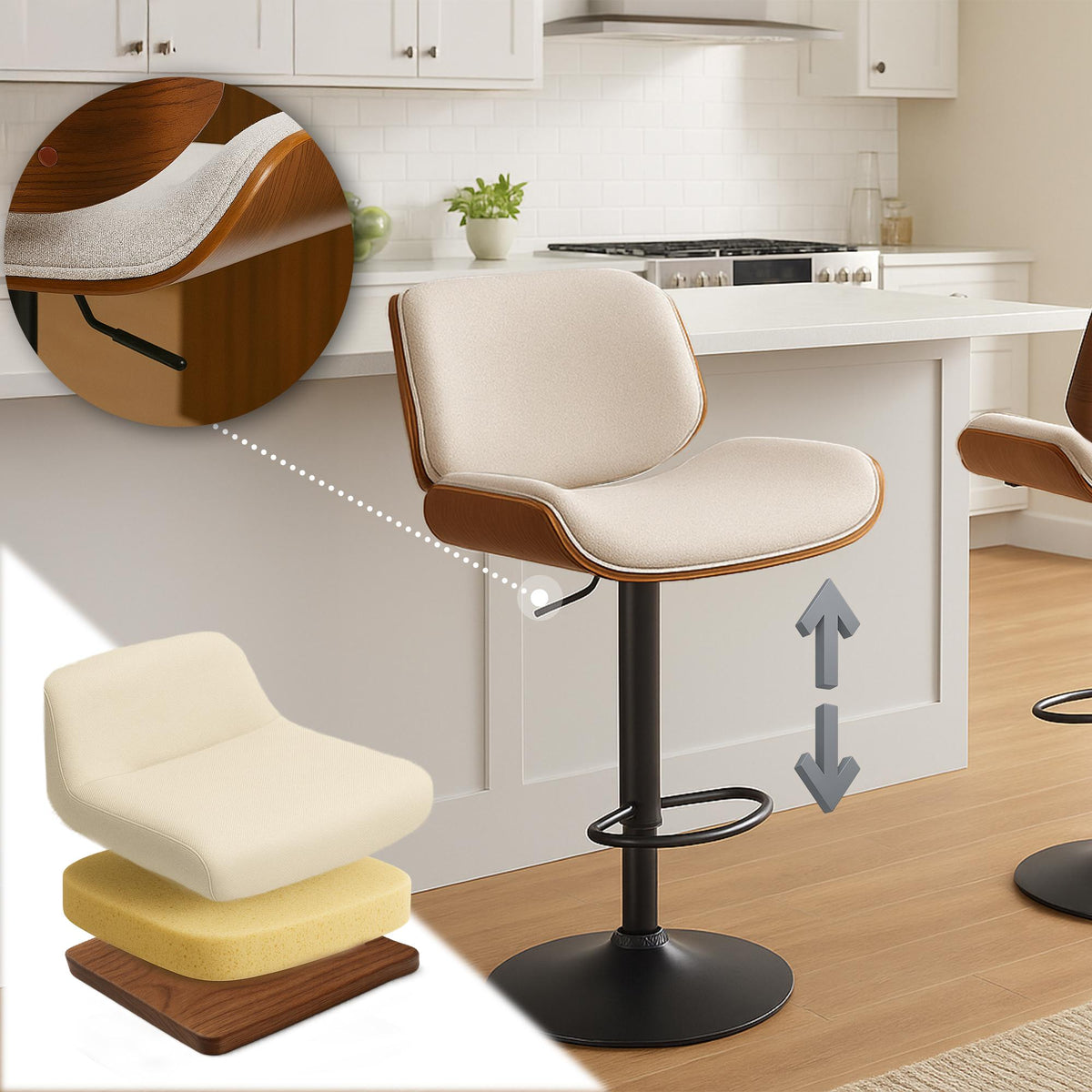 Barhocker Beverley B Stoff – Ansicht 11