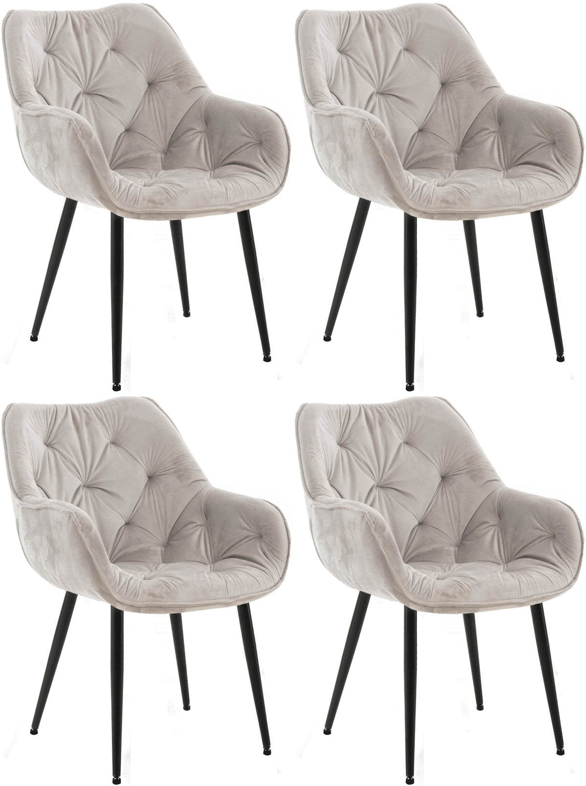 4er Set Stuhl Tanna Samt – Ansicht 8
