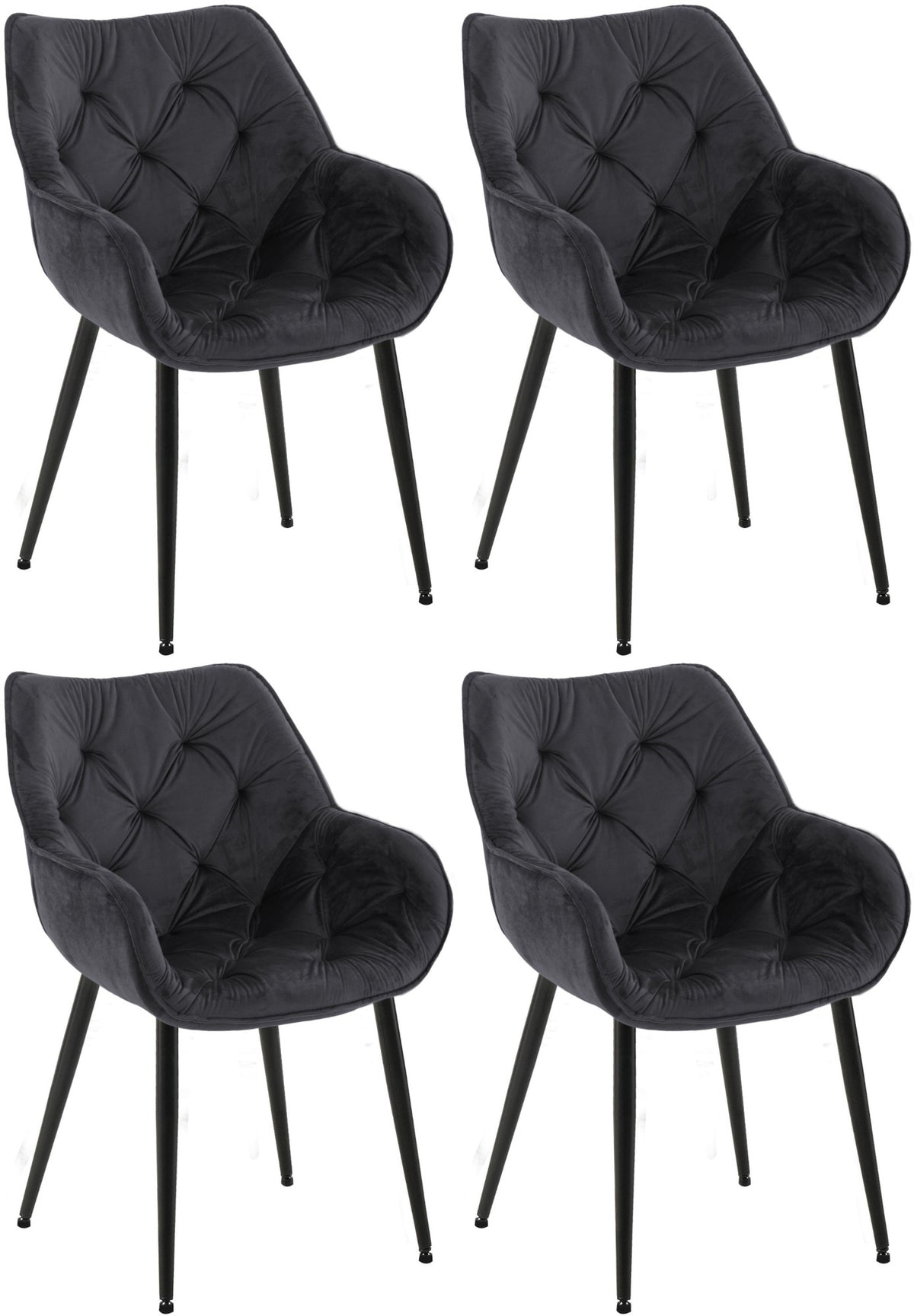 4er Set Stuhl Tanna Samt – Ansicht 15