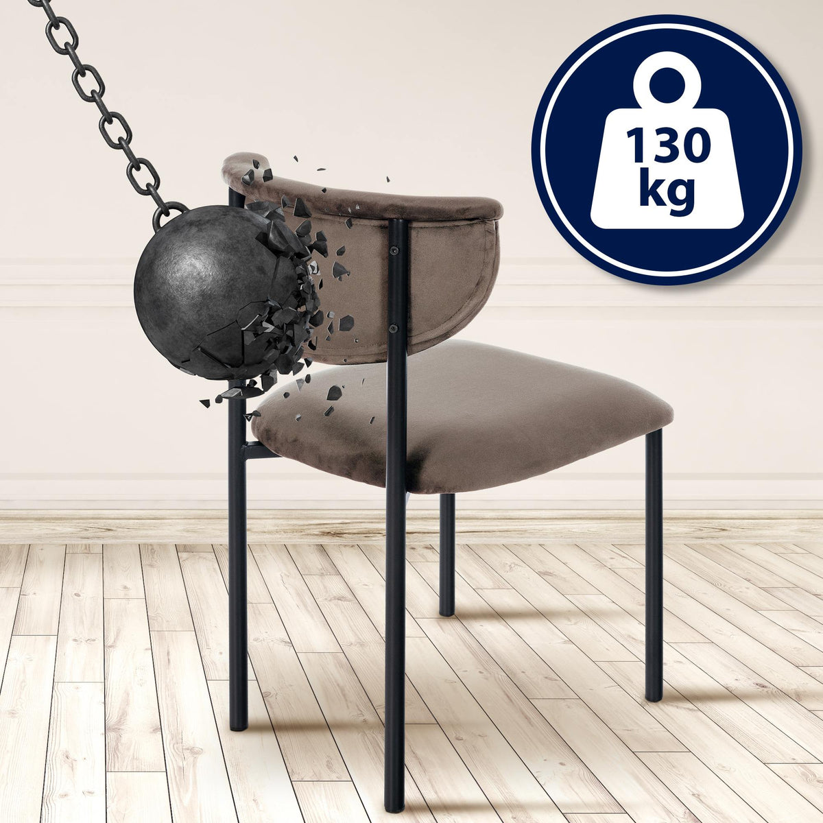 2er Set Besucherstuhl Gambell Samt – Ansicht 4