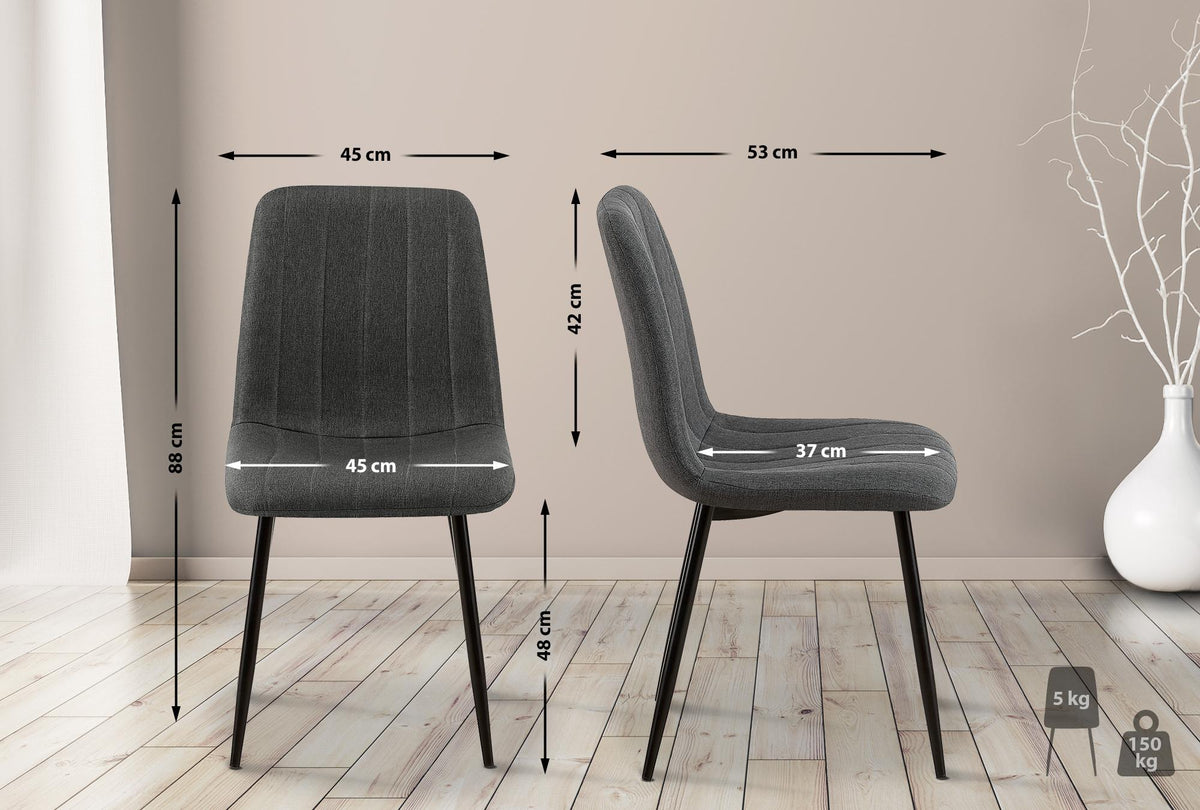 4er Set Stühle Dijon Stoff – Ansicht 2