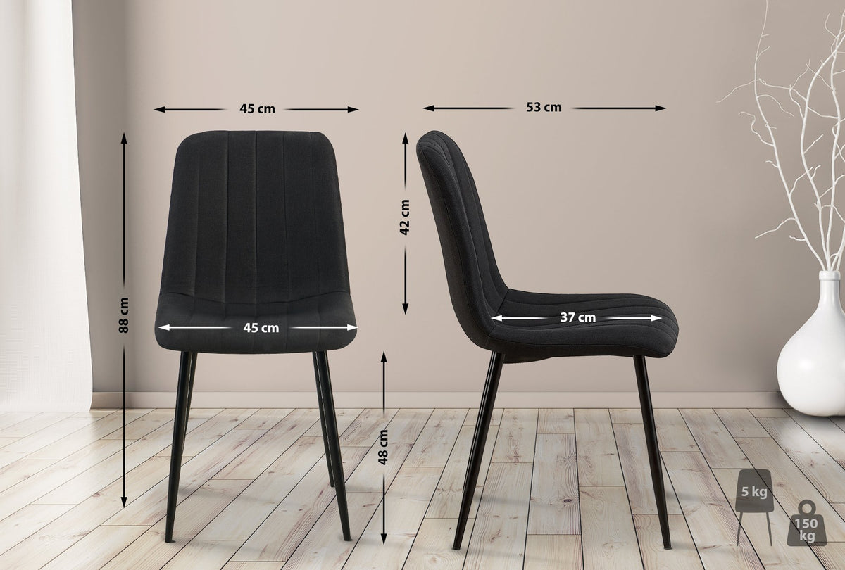 4er Set Stühle Dijon Stoff – Ansicht 18