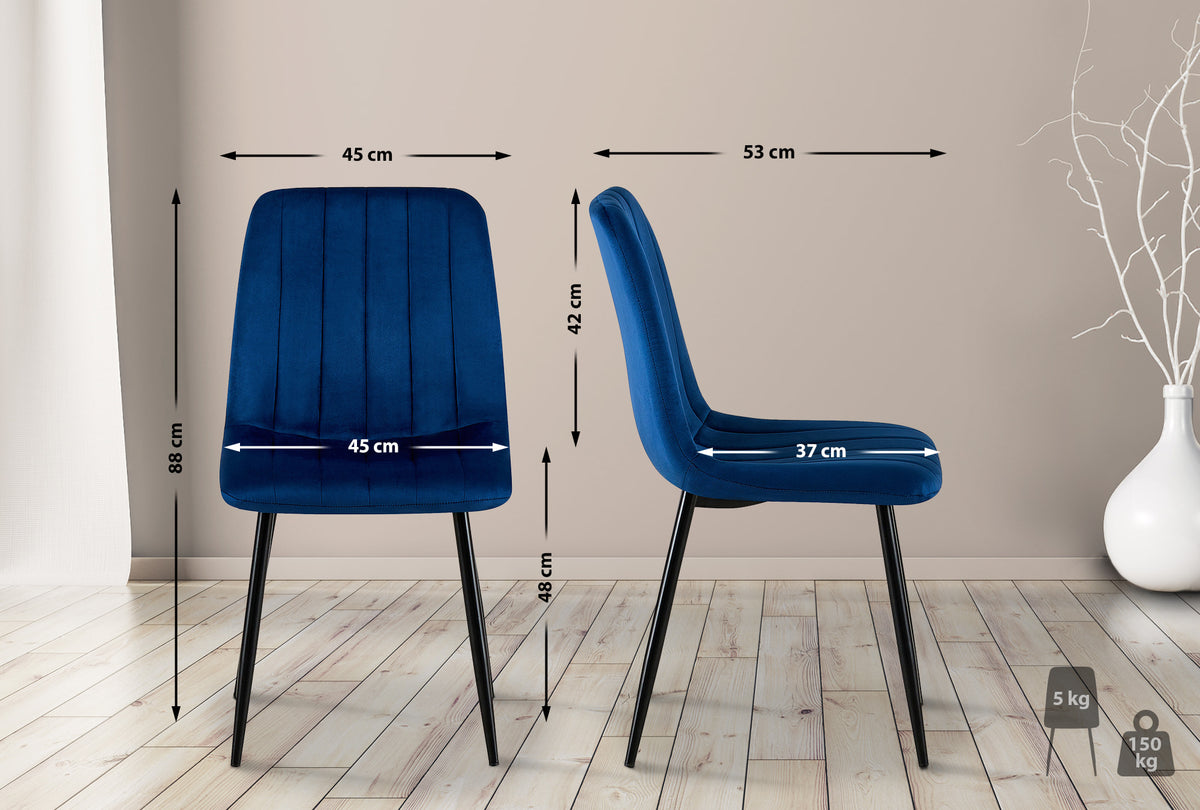 4er Set Stühle Dijon Samt – Ansicht 2