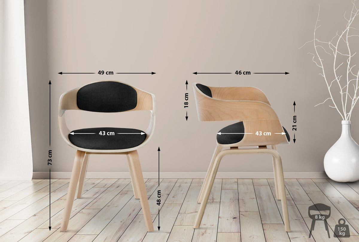 2er Set Stühle Kingston Stoff – Ansicht 2
