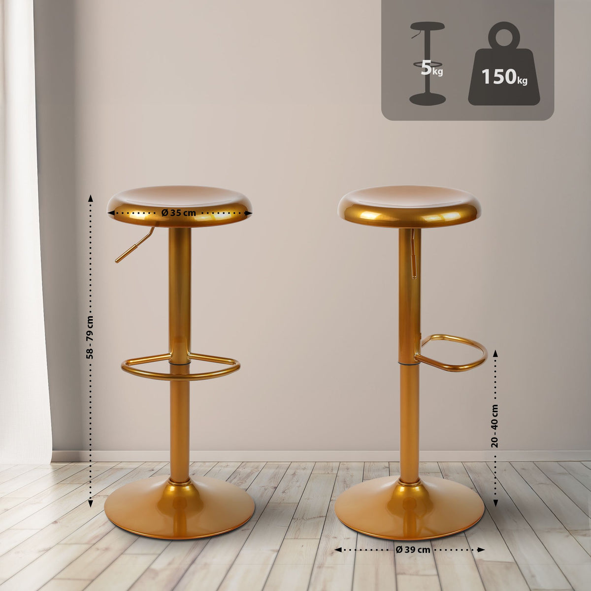 2er Set Barhocker Williston – Ansicht 18