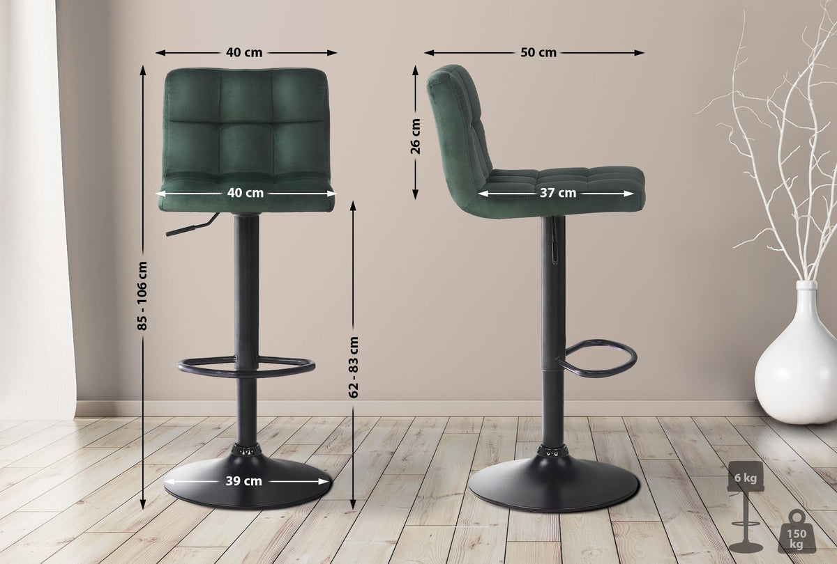 2er Set Barhocker Feni Samt – Ansicht 18