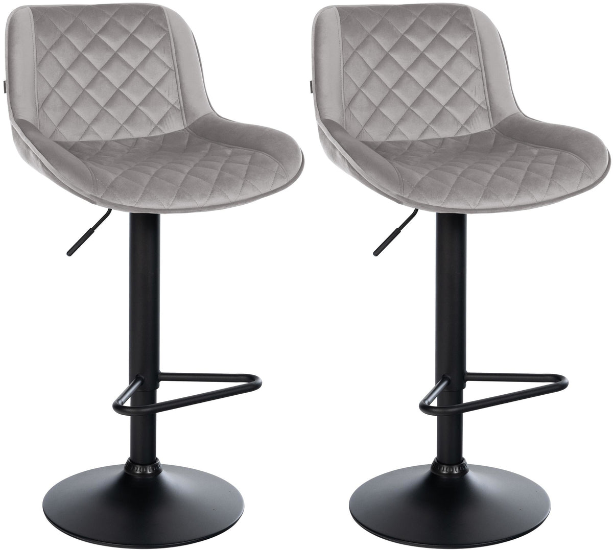 2er Set Barhocker Kasson Samt – Ansicht 9