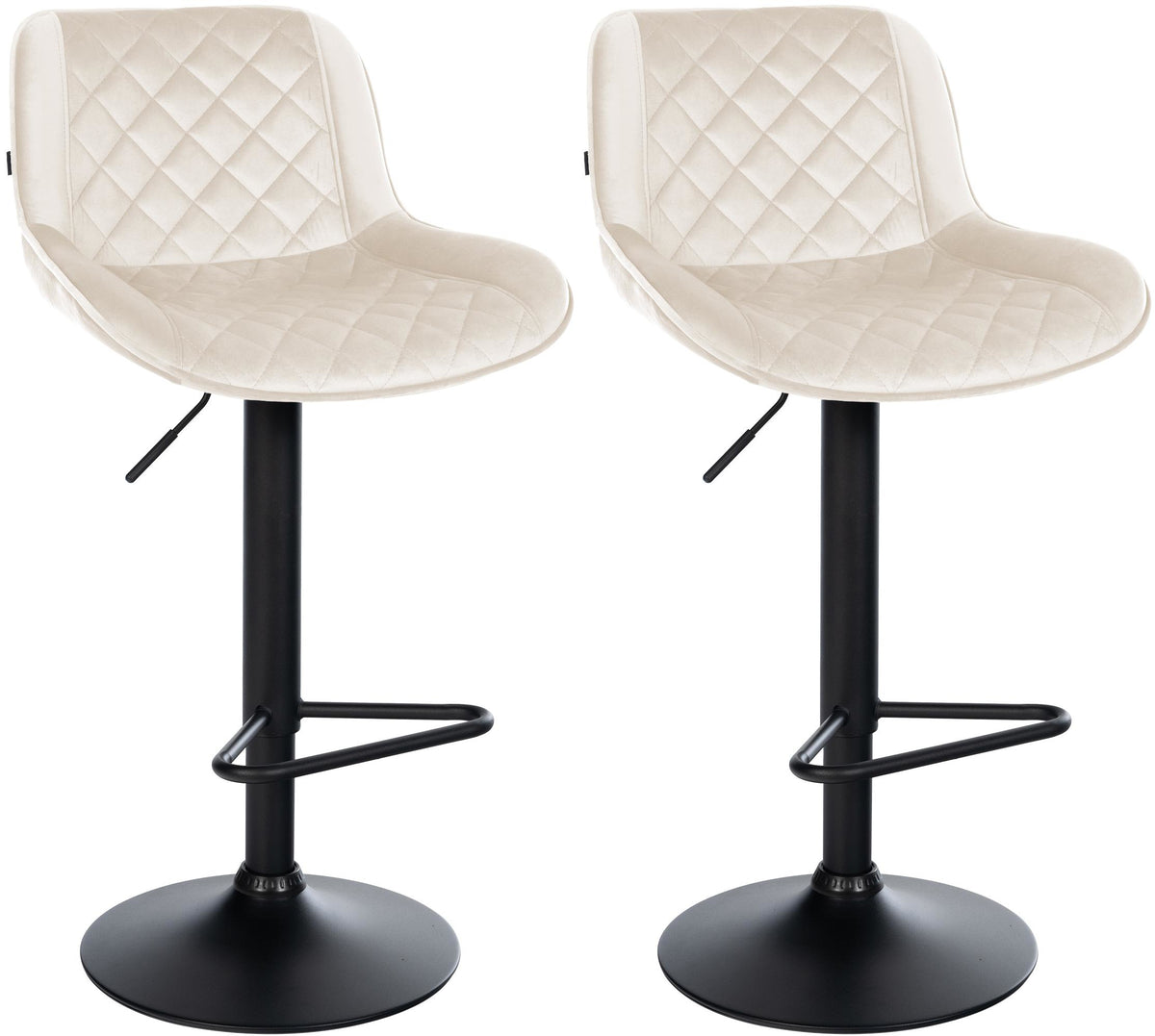 2er Set Barhocker Kasson Samt