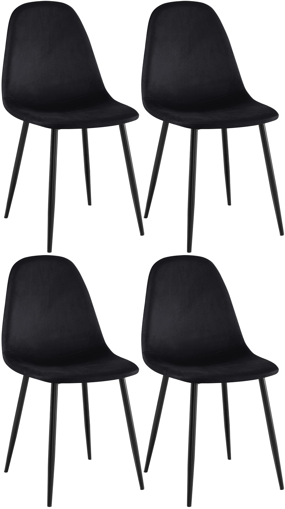 4er Set Esszimmerstühle Napier Samt – Ansicht 15