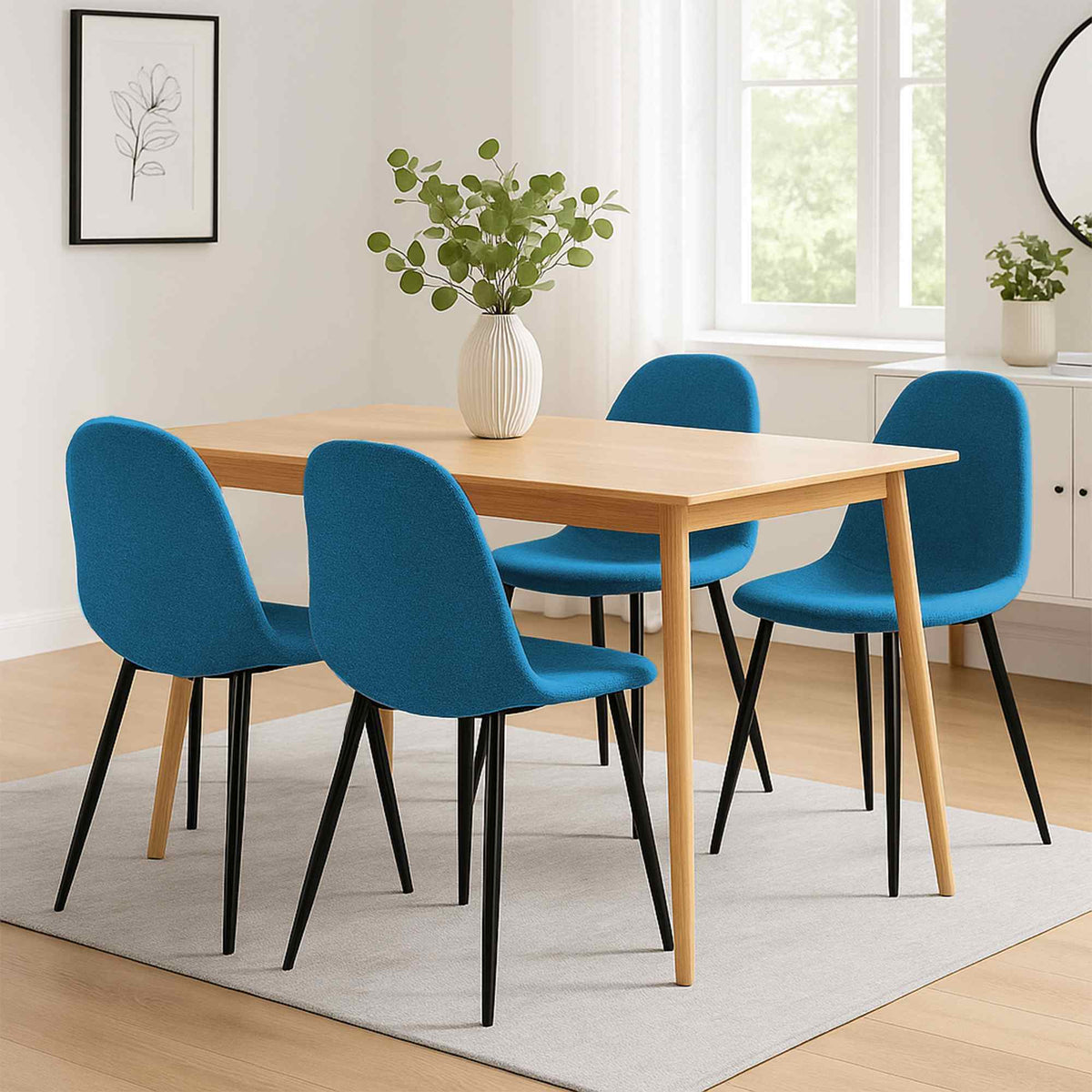4er Set Esszimmerstühle Napier Stoff – Ansicht 3