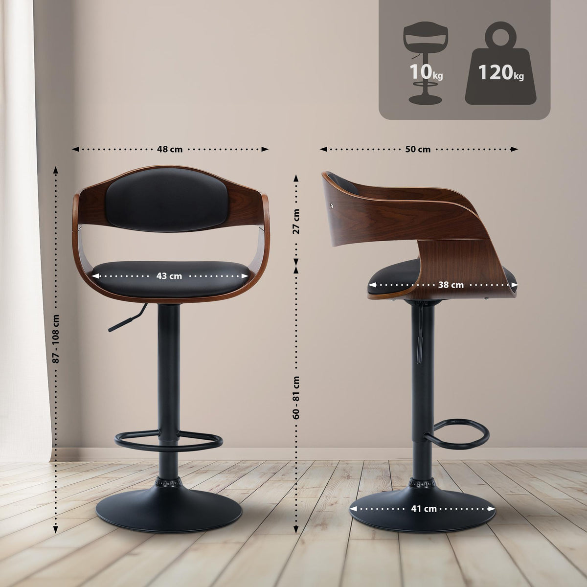 2er Set Barhocker Kingston B Kunstleder – Ansicht 2