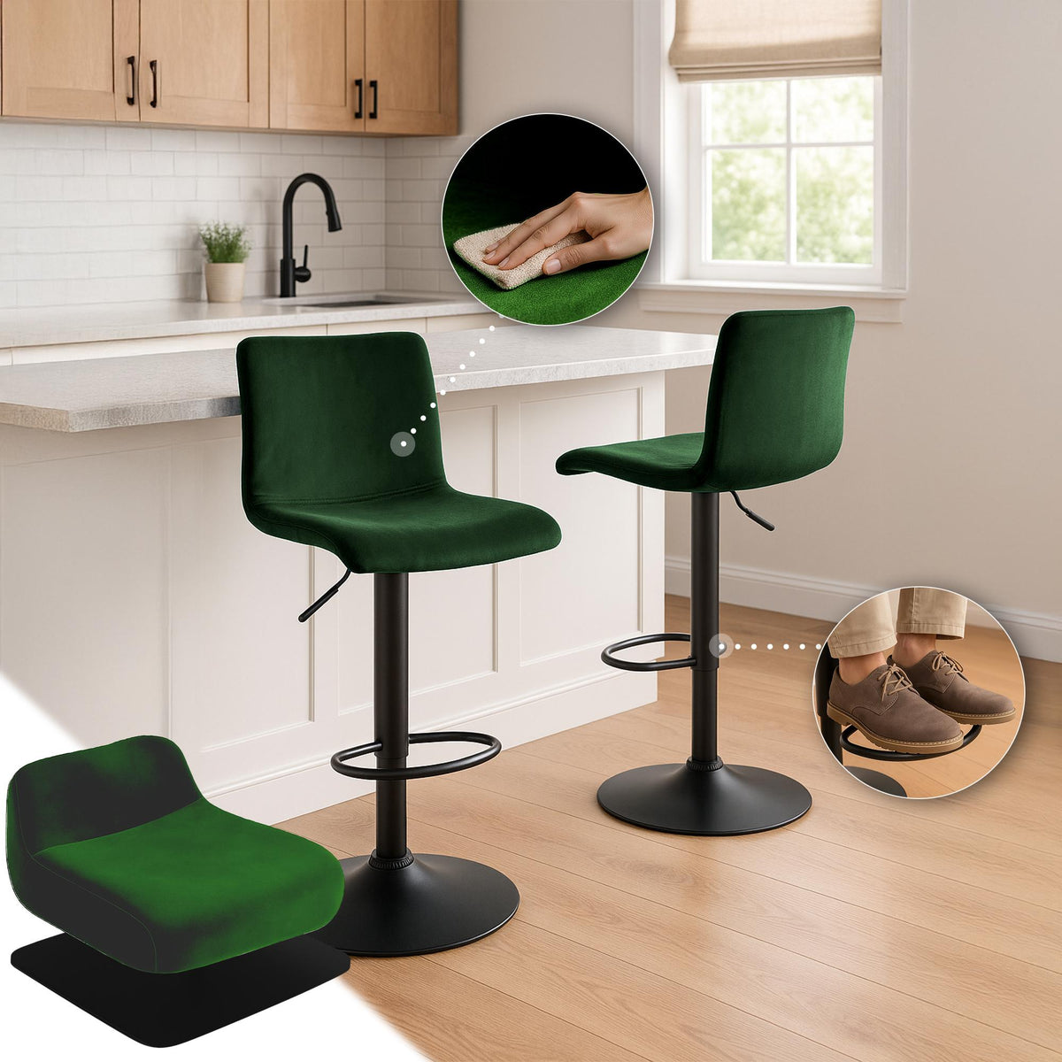 Barhocker Hoover Samt B – Ansicht 18