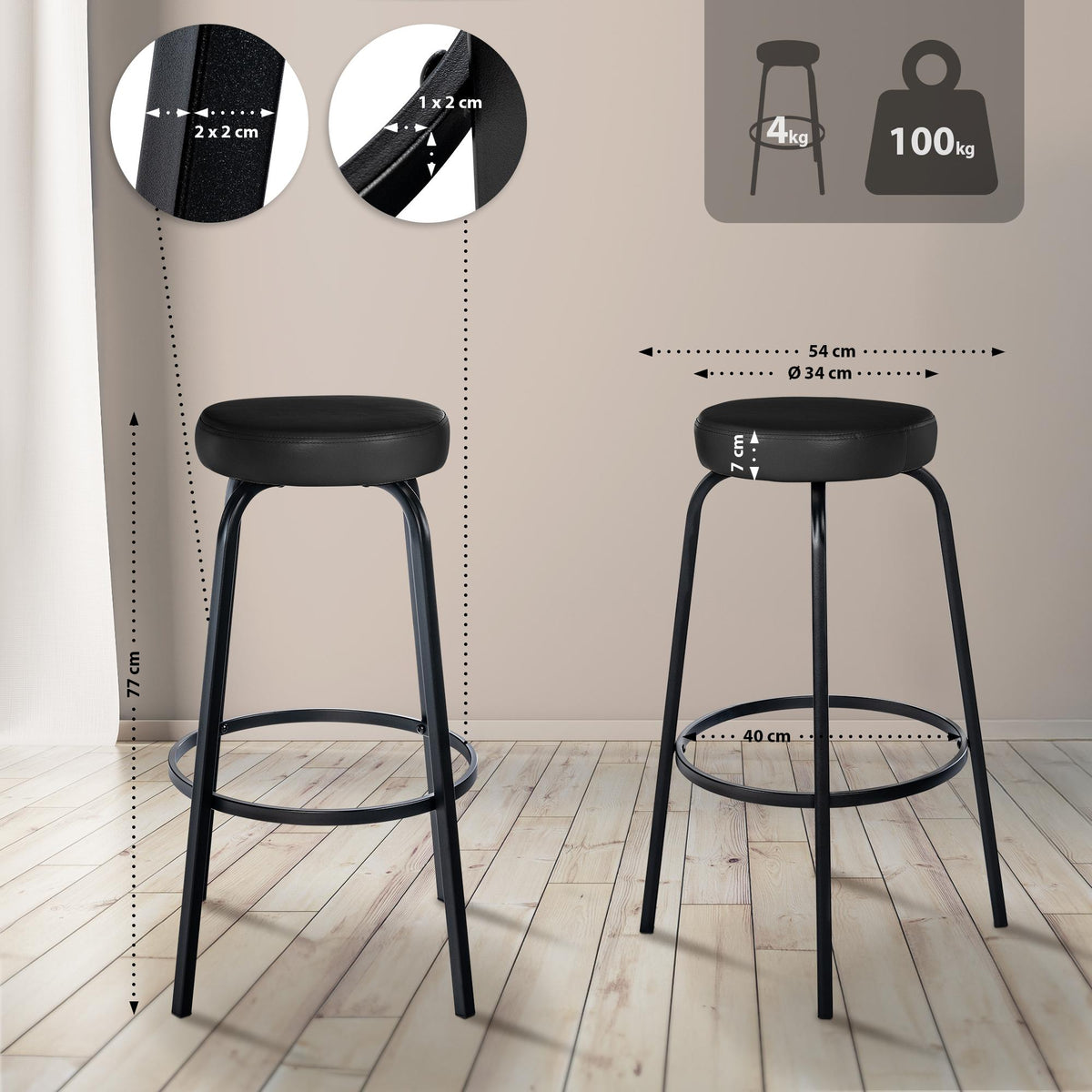Barhocker Kamari Kunstleder – Ansicht 9