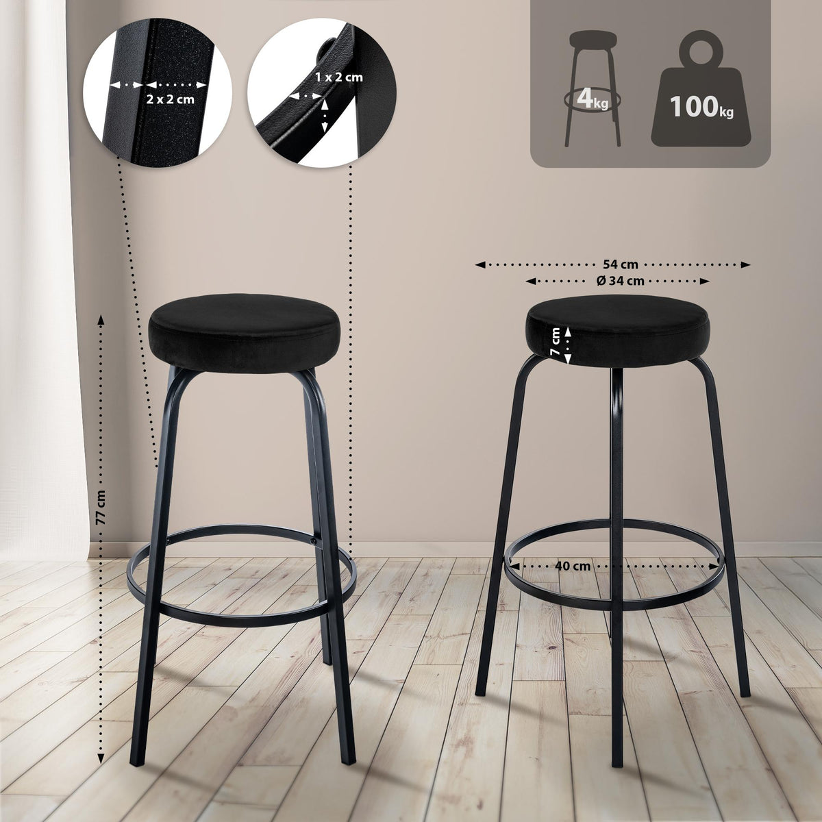 Barhocker Kamari Samt – Ansicht 9